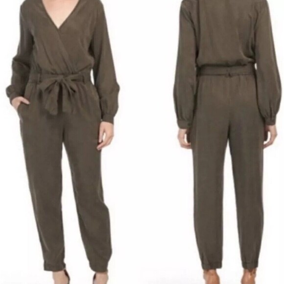 YFB Young Fabulous Broke Bellows Jumpsuit 100% tencel Black size Large - Picture 1 of 7